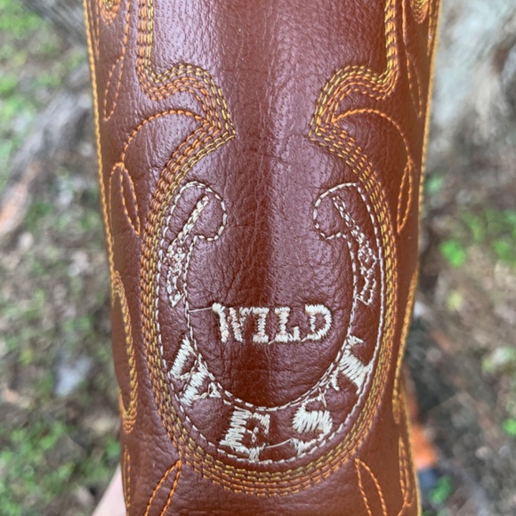 WILD WEST VAQUERO CAIMAN LEATHER BOOTS SZ 9 - Picture 6 of 13